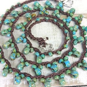 Hand Crafted Turquoise Bead Necklace by Rust Belt Rai…